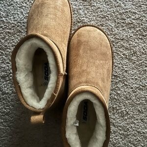 Soda Cozy Brown Boots Ugg style platform